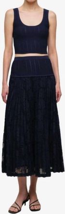 SIMKHAI Rylan Knit Tank Top In Midnight