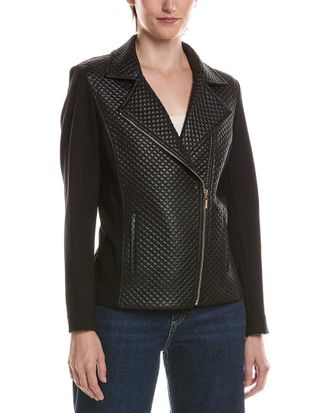 Anne Klein Combo Asymmetrical Moto Jacket