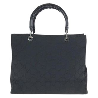 Gucci Pre-owned Bamboo Nylon Tote Bag - Dames - Vintage Handtas - Zwart - ONE Size - Nylon - Vintage