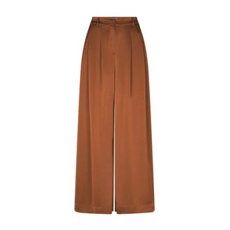 Dante6 Onique Wide Leg Satin Pants - Dames - Broeken - Bruin - Maat: XL Satijn