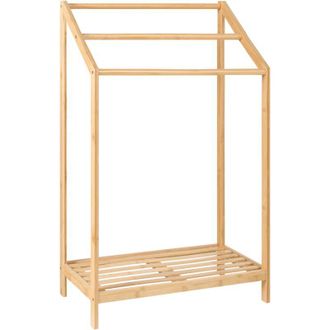 Beliani Beliani - Toallero De Madera De Bamb&uacute; Con Estante Marr&oacute;n Claro Yungas