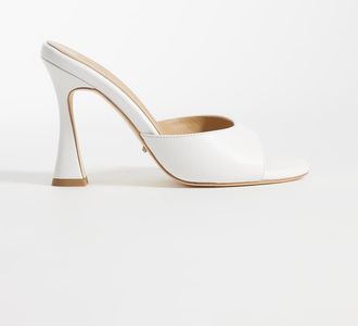 Tony Bianco Victoria - Sandali stile sabot con tacco in pelle bianchi