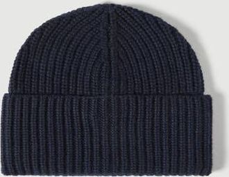 Brunello Cucinelli Cashmere English rib knit beanie in Navy Blue at Nordstrom, Size Xxx-Large