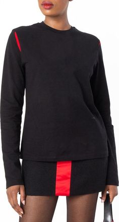 Ferragamo Stripe Print Long-Sleeved Cotton T-Shirt, Size X-Large