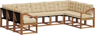 vidaXL Conjunto De Sof&aacute;s De Exterior 9 Uds. Natural Y Beige Vidaxl