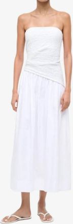 Staud Nia Midi Dress In White