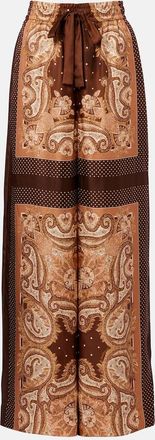 Zimmermann Pantaloni Luna in seta con stampa paisley