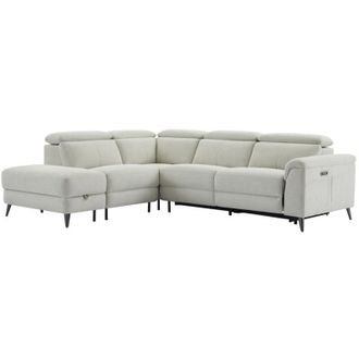 Vente-Unique Vente-unique - Divano angolo a sinistra relax elettrico in Tessuto Beige - makoro