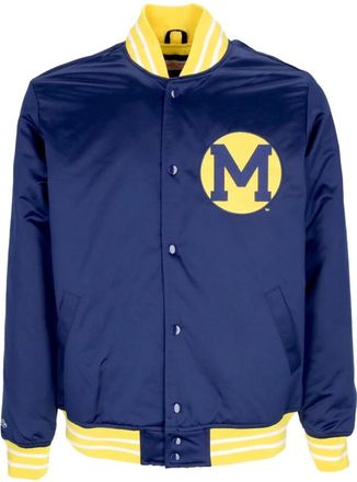 Mitchell & Ness Michigan Wolverines Bomberjack - Heren - Bomber jackets - Blauw - M - Wol - Jassen