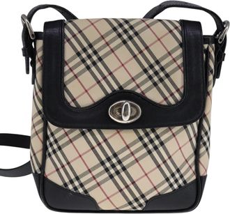 Burberry Nova Check Beige Canvas Shoulder Bag (Pre-Owned)