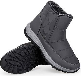 Generic Snow Boots Women Couples Warm Slip On Mid Top Boots for Men and Women Winter Thermal Insulated Comfortable Fleece Lined Casual Boot Waterproof Cold We
