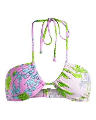 Roxy Triangel-Bikini-Top ROXY ROWLEY x ROXY, Damen, Gr. XS, Cup B, pink (tanager pale pink floral), Obermaterial: 85% Nylon, 15% Elasthan;, Bikini-Oberteil