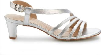Ros Hommerson Womens Lettie Heel Strap Sandal In Silver