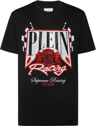 Philipp Plein T-Shirt Round Neck Racing - Heren - T-shirts - Zwart - 4XL - Katoen - Tops