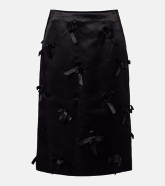 Jil Sander Bow-detail satin midi skirt