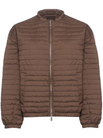 Moorer Brown Quilted Jacket With Matte Finish Silhouette
