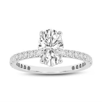 LuvMyJewelry Eliana 14K White Gold Oval Lab Grown Diamond Hidden Halo Engagement Ring - 2 Ct at Nordstrom, Size 6.5