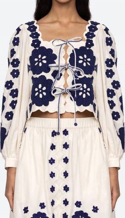 Sea New York Catrine Long Sleeve Top In Blue
