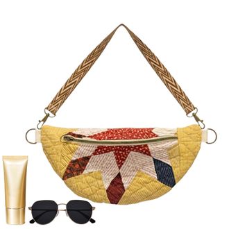 Generic Sling Bag Handmade - Quilted Storage Pouch Boho, Purse Tote Lightweight Adjustable Strap Bag, Vintage Fabric Design Durable Versatile Design | Travel 