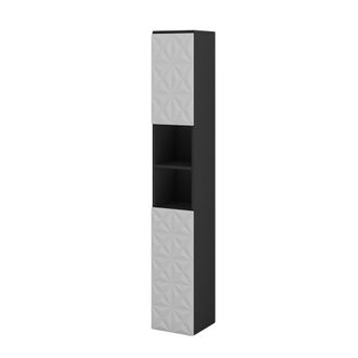 Vicco Armario De Ba&ntilde;o Edge, Negro, 30 X 189.5 Cm Con 2 Puertas Y 3 Compartimentos, Vicco