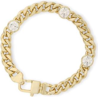 Melinda Maria Julian Loves Cubic Zirconia Chain Bracelet in Gold-White at Nordstrom