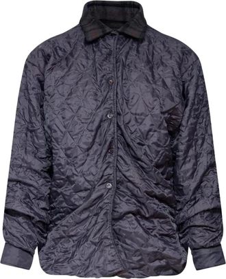 Maison Margiela Gewatteerd Overhemd-Jacket - Dames - Zomerjassen - Grijs - L - Katoen - Jassen