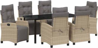 vidaXL Conjunto De Comedor De Jard&iacute;n 7 Pcs Beige Rat&aacute;n Sint&eacute;tico Vidaxl