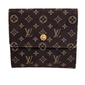 Louis Vuitton Pre-owned Wallets, female, Brown, Size: ONE SIZE Pre-owned Portemonnaie Billets Cartes de Cr&eacute;dit Monogram Mini Lin Wallet
