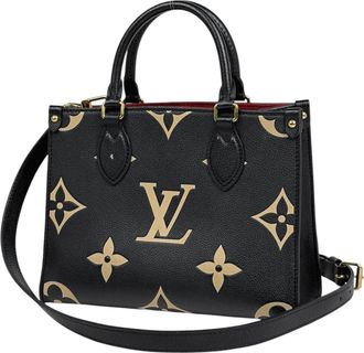 Louis Vuitton Monogram Empreinte Beige Black Monogram Empreinte Shoulder Bag Tote Bag (Pre-Owned)
