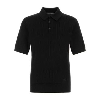 Dolce & Gabbana Polo Shirts, male, Black, Size: XL Polo