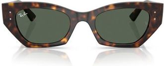Ray-Ban Zena 52mm Geometric Sunglasses in Havana /Dark Green at Nordstrom
