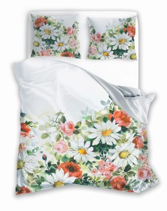 OEM Ropa De Cama De Sat&eacute;n 140x200 Con Estampado Digital Nobile Flowers, Prado De Flores Multicolor