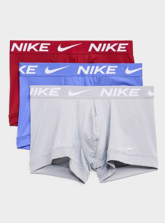 Nike Mens 3 blue/grey/red trunks Essential Micro 3-pack