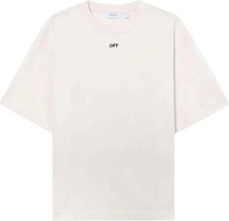 Off-white T-Shirts, male, Pink, Size: M Paint Arrow Skate T-shirt