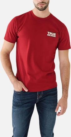 True Religion Mens True Religion Mens T Shirts Short Sleeve Buddha Summer Crew Neck Cotton Tee NEW - Red - Size: 40
