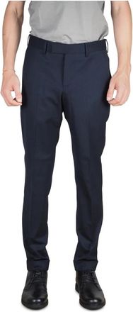 Pantaloni Torino Blauwe gabardine herenbroek - Heren - Nette broeken - Blauw - M - Wol - Broeken