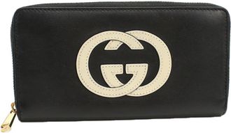 Gucci Black Leather Long Wallet (Bi-Fold) (Pre-Owned)