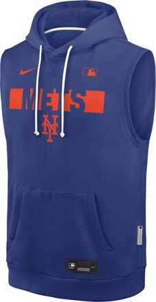 Nike New York Mets Authentic Collection Standard Issue Nike Mens Dri-FIT MLB Sleeveless Pullover Hoodie in Blue | 03B44EWNME-4T2