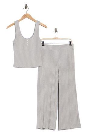 Yogalicious Brushed Ribbed Long Pajamas in Heather Grey at Nordstrom Rack, Size Xx-Small