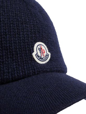 Moncler J20933B000210U383750 Virgin Wool Knit Baseball Cap - Navy