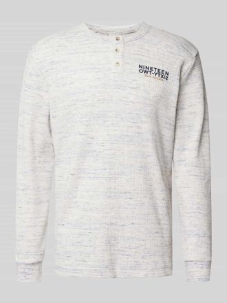 Tom Tailor Regular Fit Langarmshirt mit Baumwolle in Offwhite, Gr&ouml;&szlig;e L
