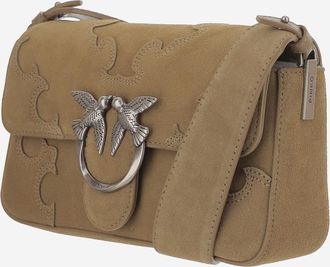 Pinko Womens Shoulder Bag Love One Pinecone Suede