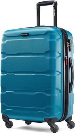 Samsonite Omni PC Checked-Medium 24-Inch Hardside Expandable Luggage with Spinner Wheels in Caribbean Blue at Nordstrom