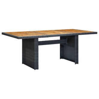 vidaXL Vidaxl - Mesa De Jard&iacute;n Rat&aacute;n Sint&eacute;tico Madera Maciza Acacia Gris Oscuro
