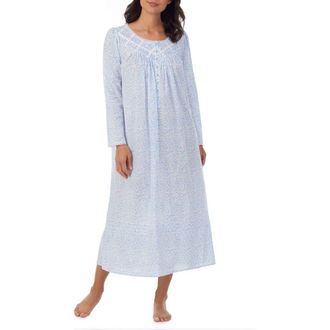 Eileen West Long Sleeve Nightgown in Blue Prt at Nordstrom, Size X-Large