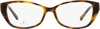 Swarovski SK5391 Crystal-Embellished Acetate Eyeglasses - Dark Havana