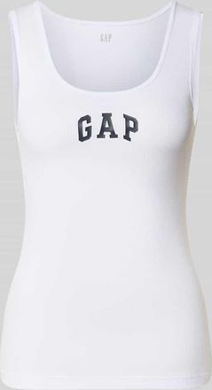 GAP Slim Fit Top mit Logo-Print in Weiss, Gr&ouml;&szlig;e XL