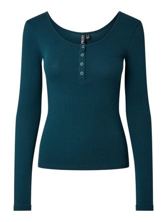 Pieces Womens Pckitte Ls Top Noos Bc Long Sleeve Shirt, Reflecting Pond, M