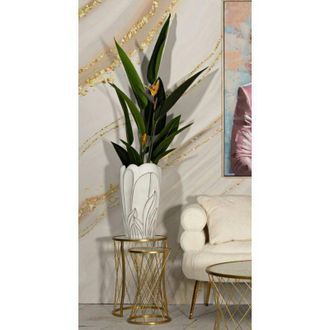 Dmora Dmora - Jarr&oacute;n Tramigna, Complemento De Decoraci&oacute;n, Art&iacute;culo Decorativo, Accesorio De Decoraci&oacute;n, 29x29 H48 Cm, Blanco