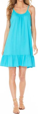 bobi Shirred Cami Ruffle Dress In Mermaid